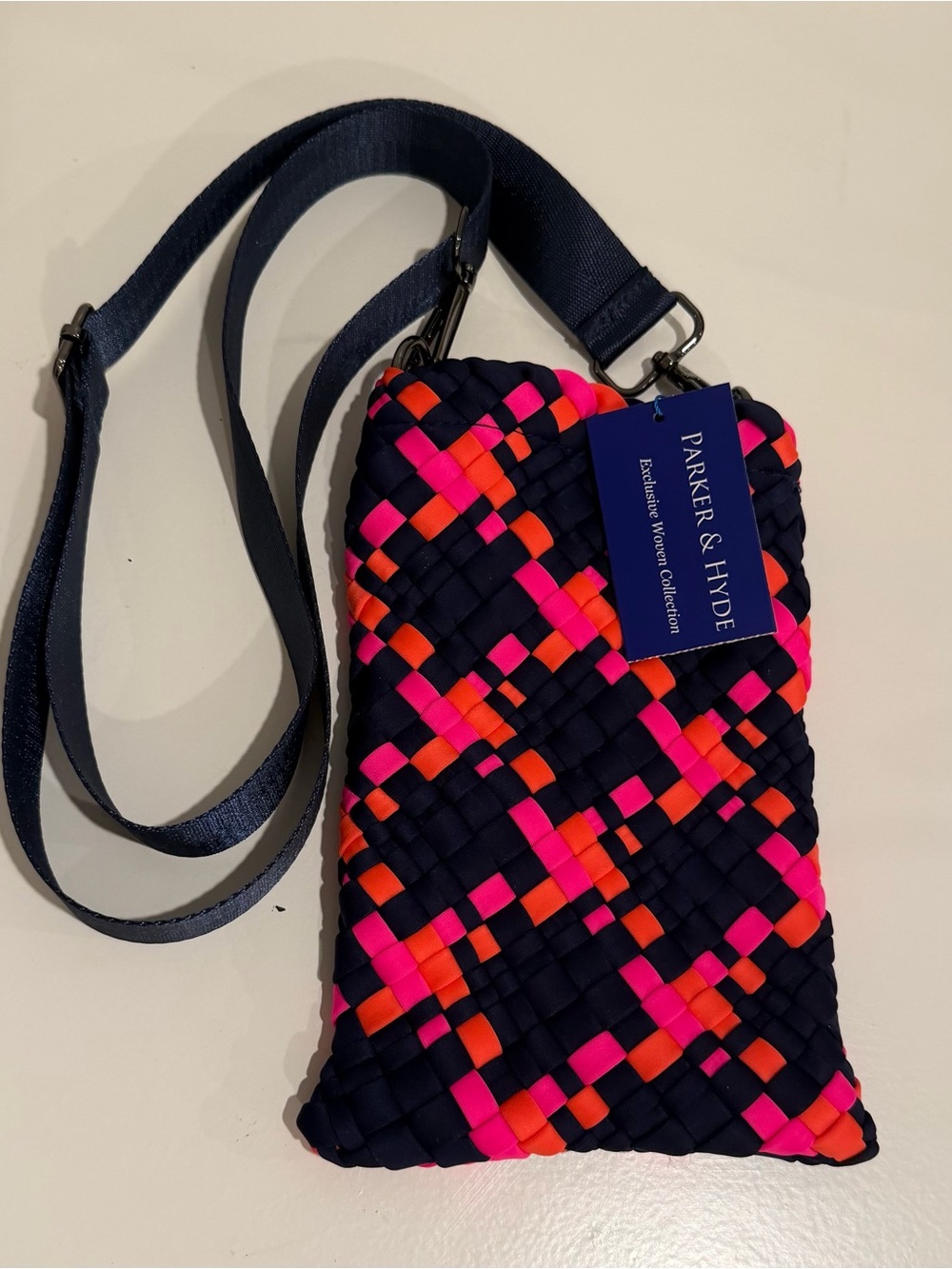 NWT Parker & Hyde Exclusive Woven Collection Neoprene Cellphone Crossbody Bag